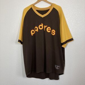 San Diego Padres Jersey Mens 3XL Brown Yellow MLB Baseball Raglan Tony Gwynn 19